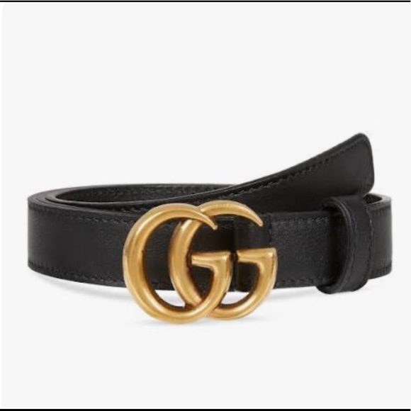 gucci women's leather belt with double g buckle
